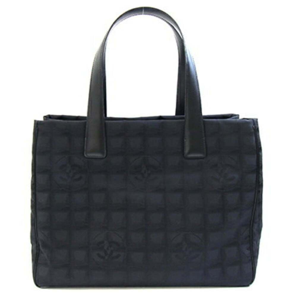 CHANEL Black Leather Logo Tote Bag - Picture 2 of 9